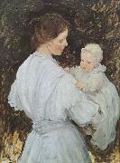 E.Phillips Fox Mother and child oil